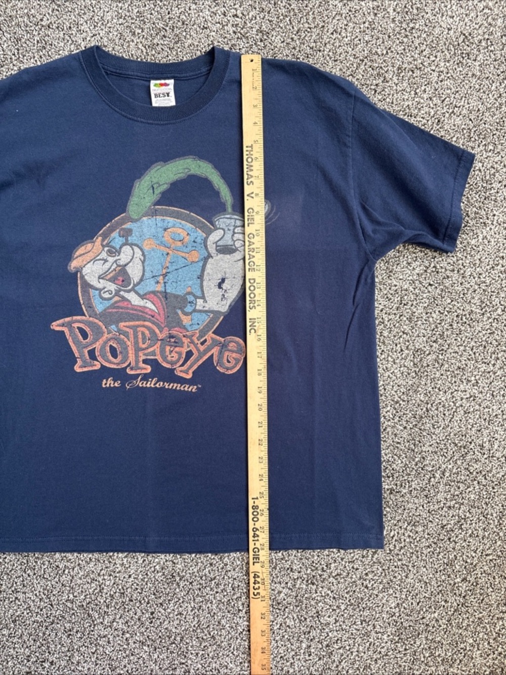 Fruit Of The Loom Popeye the Sailorman T Shirt Size XL Blue Graphic Print - Picture 8 of 8